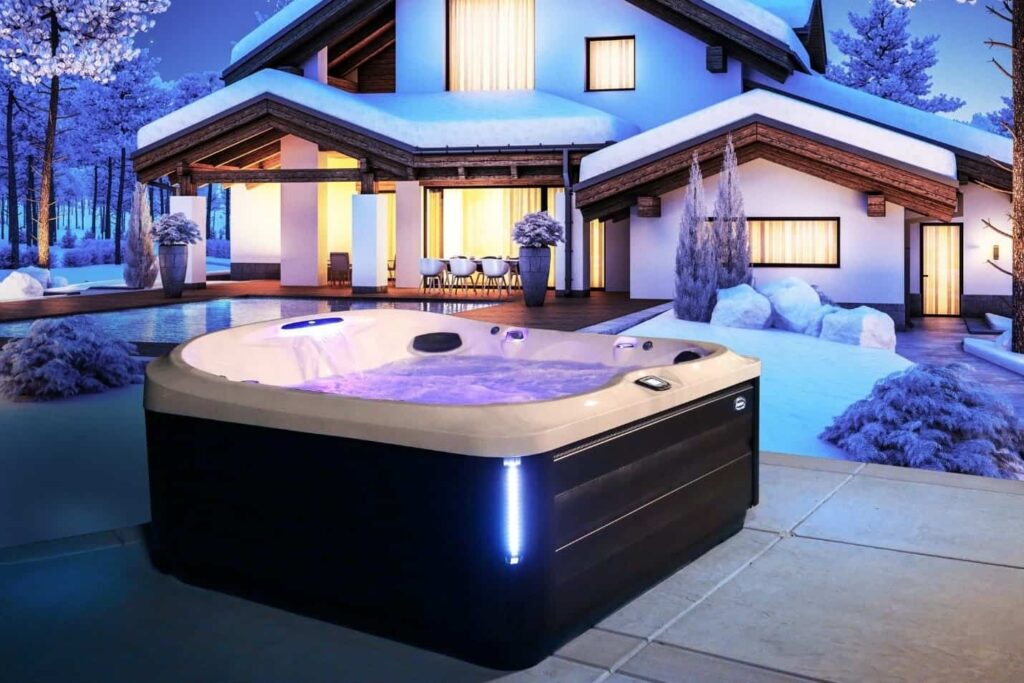 winter hot tub