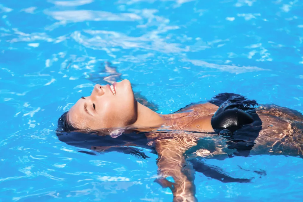 swimming in the pool