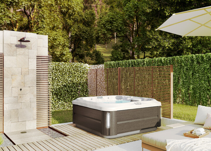 small hot tubs n- jacuzzi hot tub in a backyard with privacy fencing